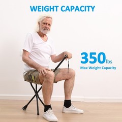 Walking Cane with Seat,Lightweight Foldable, Adjustable, Collapsible for Adults