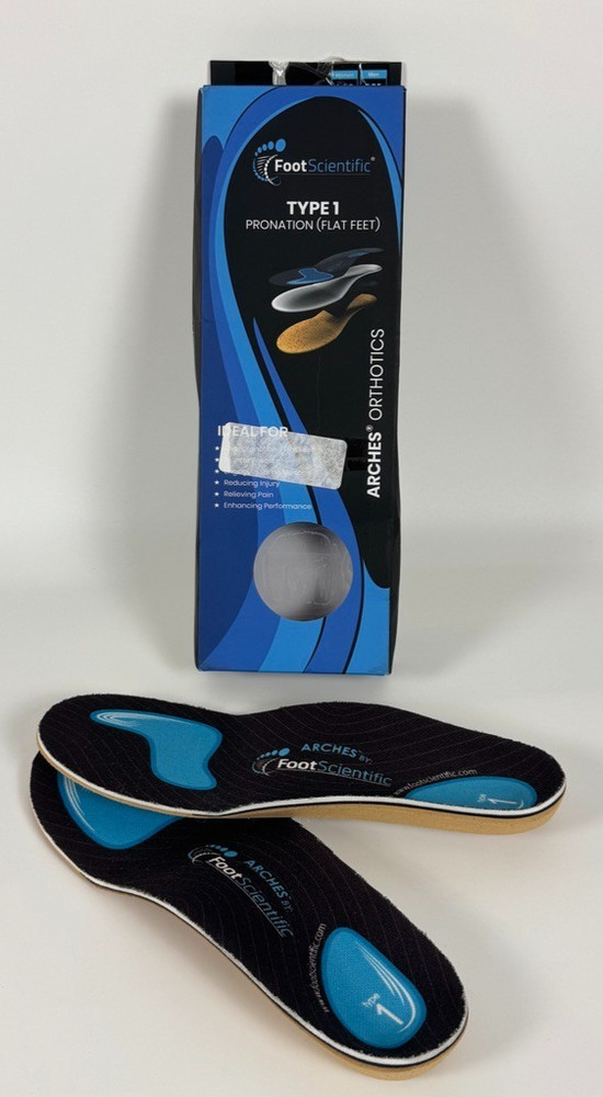 FootScientific Arches Type 1 Flat Feet Insoles Women 8-8.5 Men 6-6.5