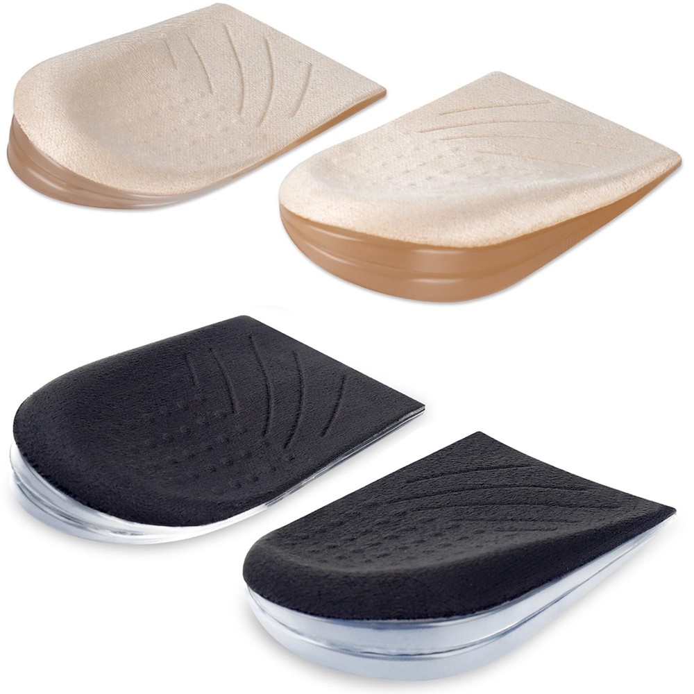 2 Pairs 3 Layers Medial & Lateral Heel Wedge Silicone Large, Multicolor