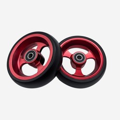 Pair (2) of 5″ Wheelchair Caster Wheels, (2) 5/16″ Axles, and (4) Cone Spacers