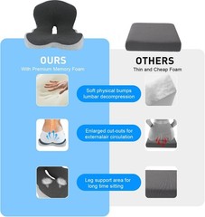 Comfortable & Breathable Driving Seat Cushion for Truck and Office – Dark Gray