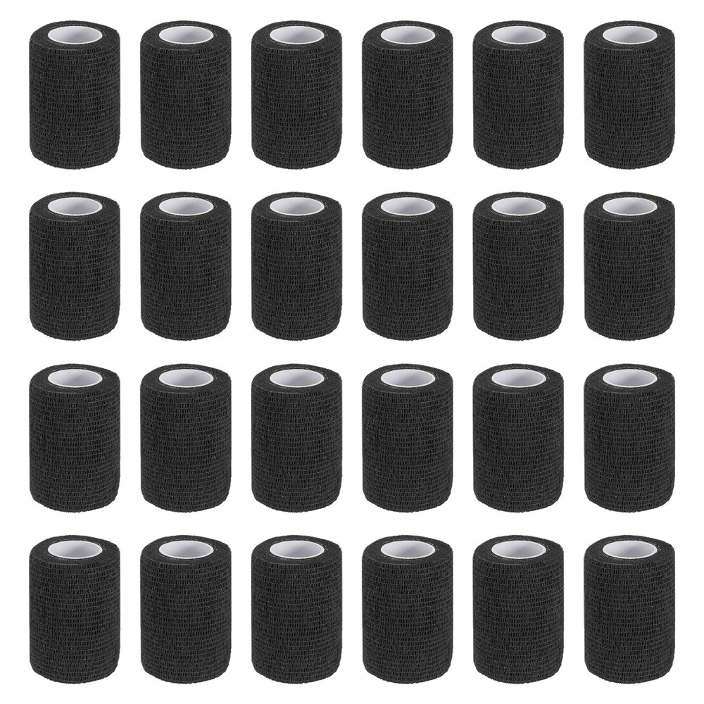Self Adhesive Bandage Wrap 177″ x 3″, 24 Pcs Wrap Tape, Black