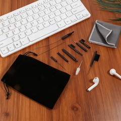 12 PCS Hearing Aid Cleaning Kithearing Tools Ear Cleaner Black