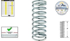 Compression Spring Steel Nickel-Plated 0.105 GA 1-1/8 In x 3 In 2 Pack