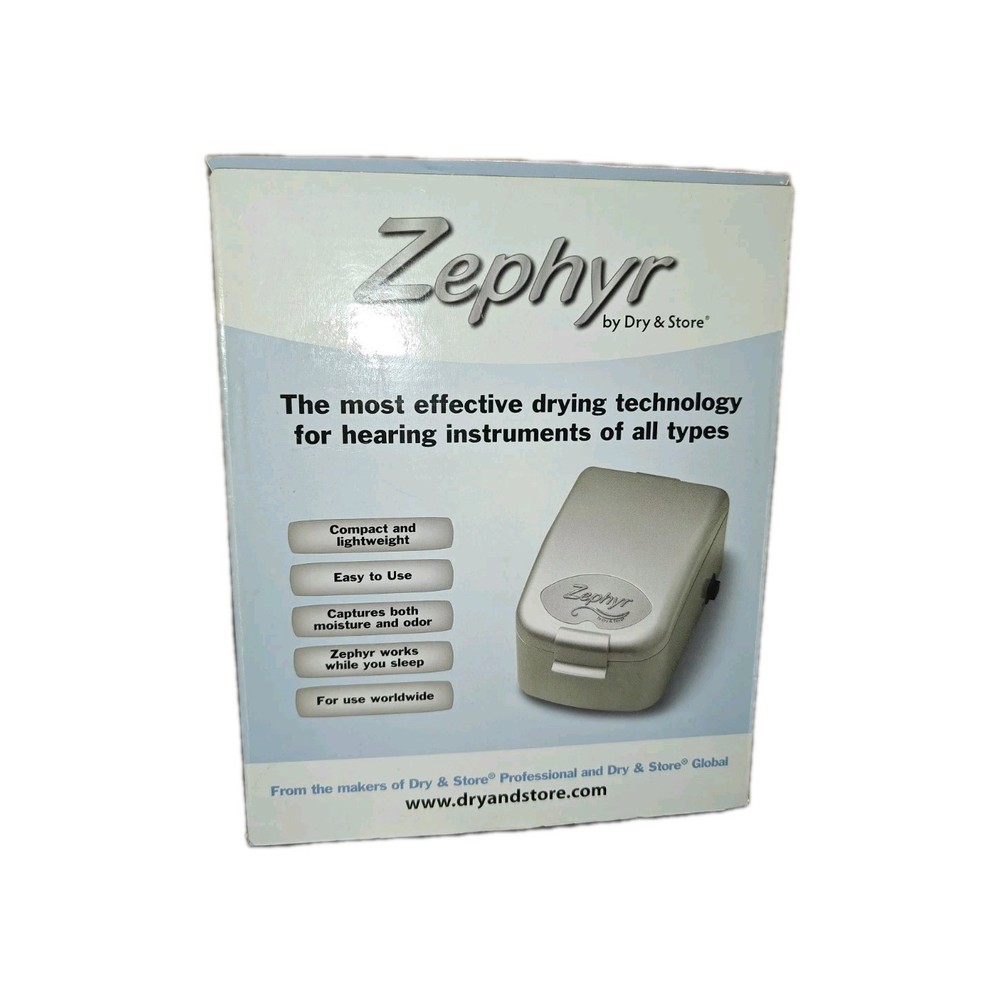 Zephyr by Dry & Store Hearing Aid Dryer Tinnitus Cochlear Ear Monitors NEW A5