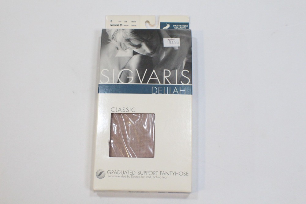 Vintage 2001 SIGVARIS Pantyhose SIZE E Delilah 15-20 mmHg Color: Natural 33
