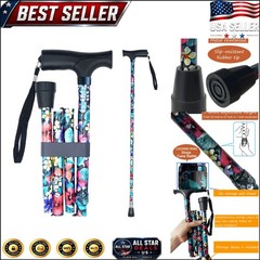 Convenient Lightweight Walking Cane, Adjustable 33-37”, Non-Slip Tip for Safety