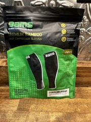 Bamboo Calf Compression Sleeves Small Unisex Black 2 Pair Leg Support Bams
