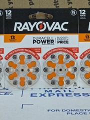 Rayovac Size 13 ~ 1.45V Zinc Air Hearing Aid Batteries 3-Packs of 12 (36 Total)