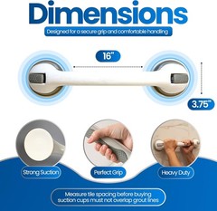 16.5“ Suction Cup Grab Bar – Ultimate Safety Handle for Bathtubs & Showers