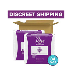 Poise Maximum Absorbency Incontinence Pads Long 84 Ct for Women