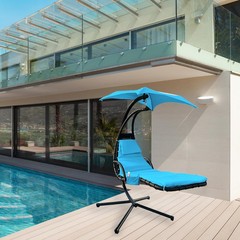 Outdoor Hanging Lounge Chair Replacement Cushion 90″L x 29″W x 1″D, Blue
