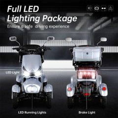 4 Wheel Electric Mobility Scooter 800W 60V 20AH 500lbs 31 miles for Seniors