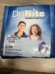 Comfees DriNite Youth Pants S/M 38-65 lbs 17 Ct