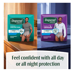 Depend Night Defense Incontinence Underwear Men L 56 Count Maximum Absorb