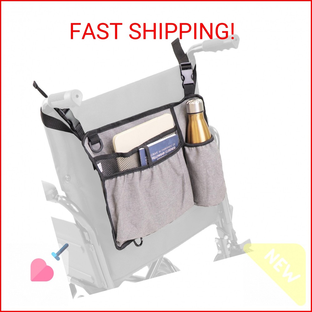 PEPE Mobility Wheelchair Basket for Back, Large Capacity Wheelchair Backpack Org