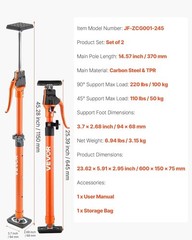 Versatile 2-Pack Cabinet Jack Poles, 25.4-45.3 Inch, Easy Setup for DIY Projects