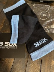 SB Sox 1 pr Sz S Unisex Black/Blue Calf Compression Calf Sleeve 20-30 mmHg