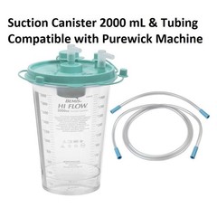 Suction Canister 2000 mL and 2 Tubing 15″ , 6 Foot for Urine collection Machine