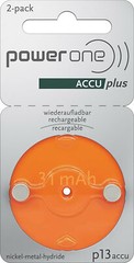 Varta Power One 13 ACCU plus Orange p13 Battery for Hearing Aids NiMH 2 Blist…