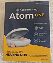 AUDIEN HEARING ATOM ONE RECHARGEABLE OTC HEARING AIDS :BEIGE“