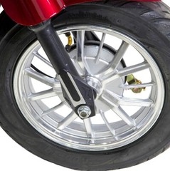Red Bespoke Legacy 3 Wheel Scooter 400 lb capacity 15 mph max /charge Heavy Duty