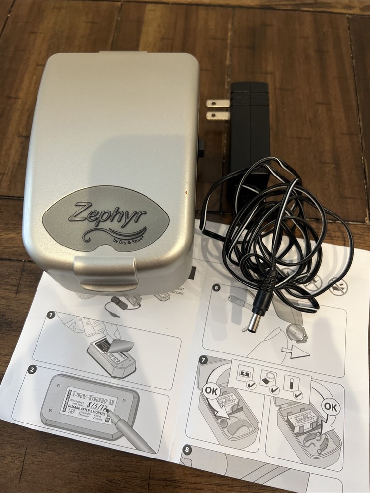 Zephyr By Dry And Store Hearing Aid Dryer & Storage & Power Cord Tested hc