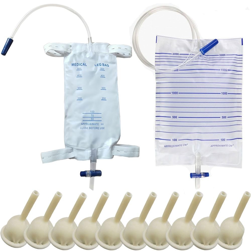 Condom Catheter External self Sealing Set 10pcs Male Condom Catheter 1pcs 500ml