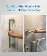 Shower Grab Bar Set, ADA Compliance Brushed Stainless Steel Brushed Nickel