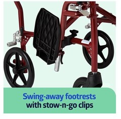 Medline Ultra Lightweight Transport Wheelchair for Adults Foldable, 19” Seat,NEW