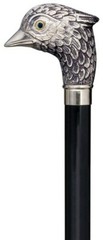 NEW Concord Italy Silver Tone Bird’s Head on Black Maple Wood Shaft Walking Cane