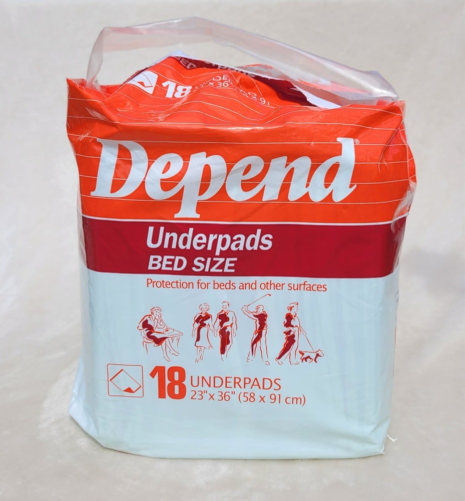 Vintage Depend Underpads Bed Size Adult 12 Pack 1990 Estate