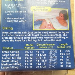 DryPro FL-16 Waterproof Cast Cover Medium Full Leg Swim Shower Bath