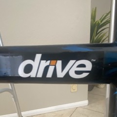 Drive 2-Wheel Aluminum Walking Frame, Adjustable Height, 300 lb, Silver/Blue