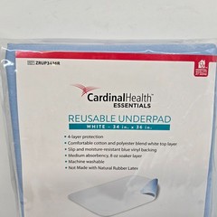 Cardinal Health Reusable Underpad White 34 in x 36 in Machine Washable Qty 1