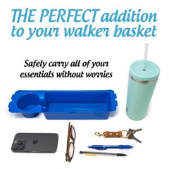 Extra-Thick Walker Basket Clear Plastic Insert/Tray/Cup Holder – All Colors