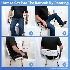 Swivel Shower Chair: 400 lbs Heavy Duty Shower Chair for Elderly Disabled Inj…
