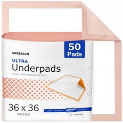 McKesson Underpads Disposable Bed Pads 36″ x 36×36 Inch, Peach Backsheet