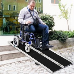 6ft Aluminum Multi-Folding Wheelchair Ramp Portable Non-Slip for Home Steps