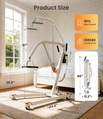 Electric Patient Lift for Home, Foldable, 330Lbs Capacity, Includes Sling