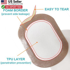 Organic Cotton Castor Oil Pack Wrap Disposable Self-Adhesive 20Pcs FROM USA