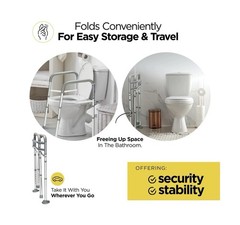 Toilet Safety Rail – Adjustable Detachable Toilet Safety Frame with Handles H…