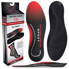 Physix Gear Orthotic Insoles for Men & Women – Arch Support S, Red/Black