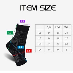 4× Ankle Brace Compression Sleeve Support Socks Foot Fasciitis Pain Relief USA