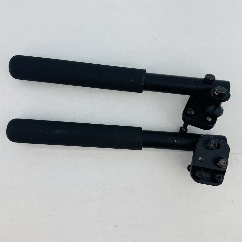 Wheelchair Flip Back Arm Rest Pair Padded Tubular Tilt Mount Black Armrest