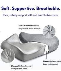 Cushion Lab Patented Pressure Relief Seat Cushion, Size Standard, Grey, Open Box