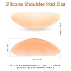 Shoulder Pads, 2 Pairs Invisible Silicone 2 Count (Pack of 1), Skin