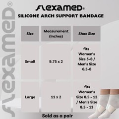 FlexaMed Silicone Arch Bandage (Pair) – Eases flat feet, plantar fasciitis pain