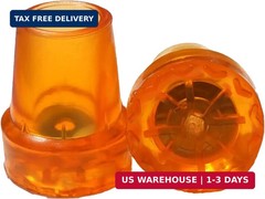 6PCS Heavy Duty Cane Tips and Crutch Tips, 3/4″ 19mm & 7/8″ 22mm Orange Rubber R