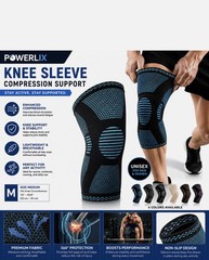 POWERLIX Leg Sleeve Knee Brace Medium Compression Support Men & Women.